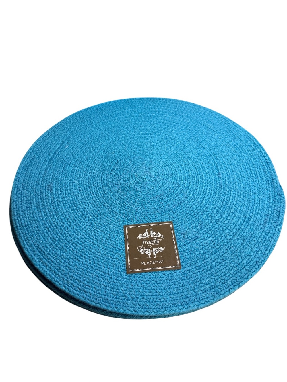6 Cotton Woven Blue Circle Placemats Coastal Cottagecore